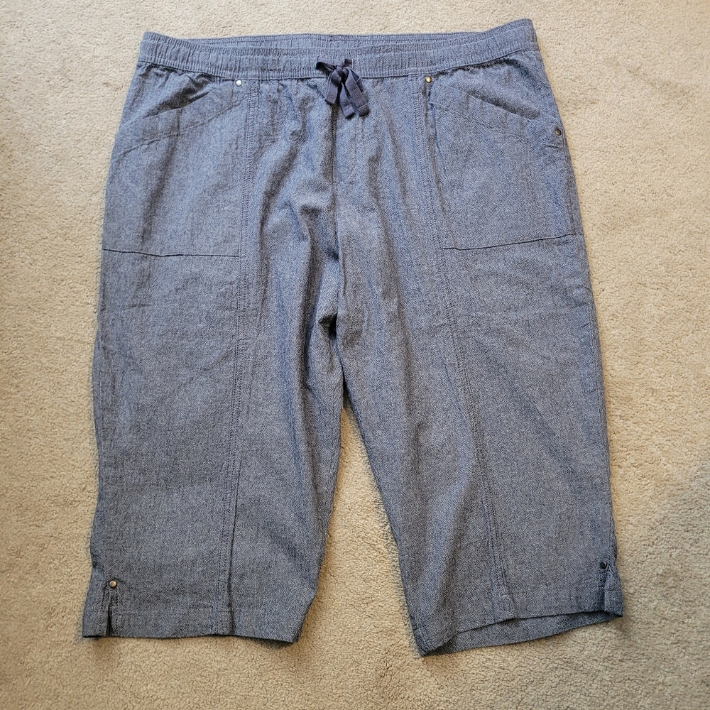 Gray Casual Capri